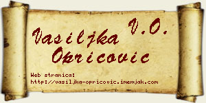 Vasiljka Opricović vizit kartica